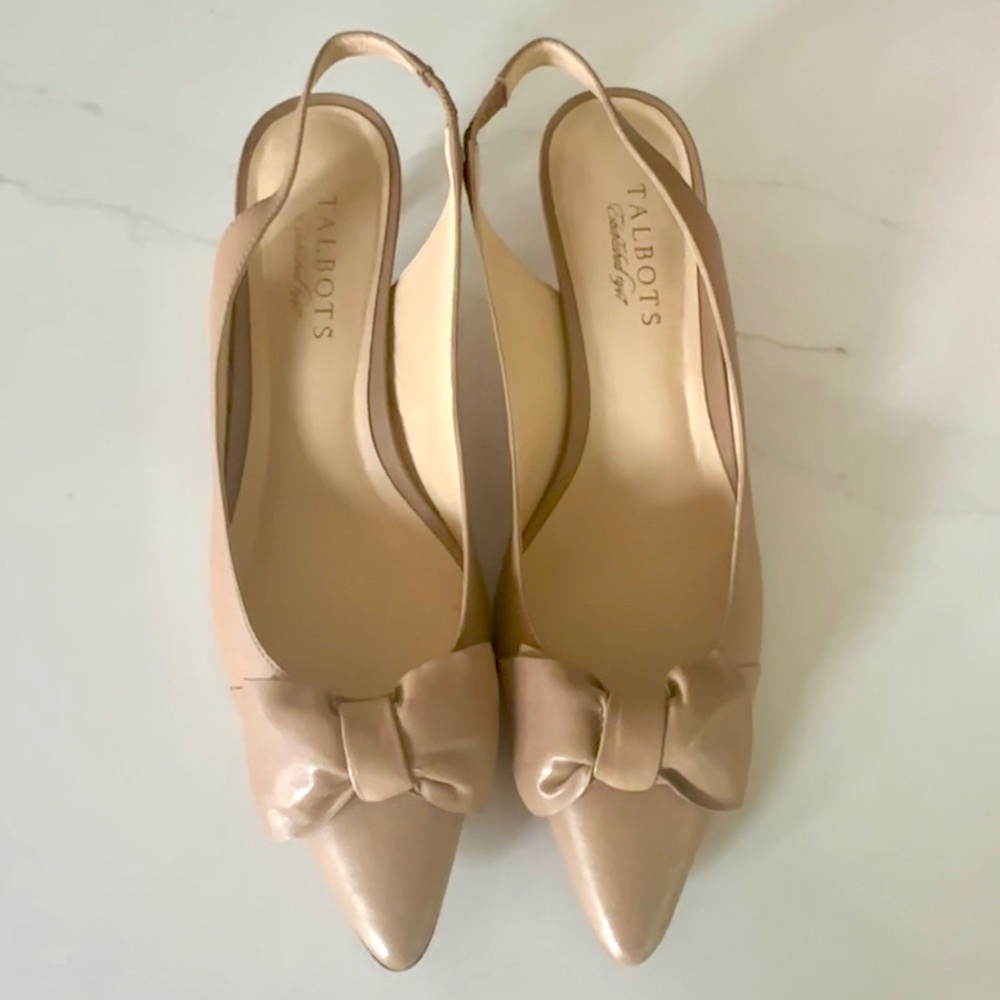 Womens Talbots Tan Leather Sling 👠, Size 8
